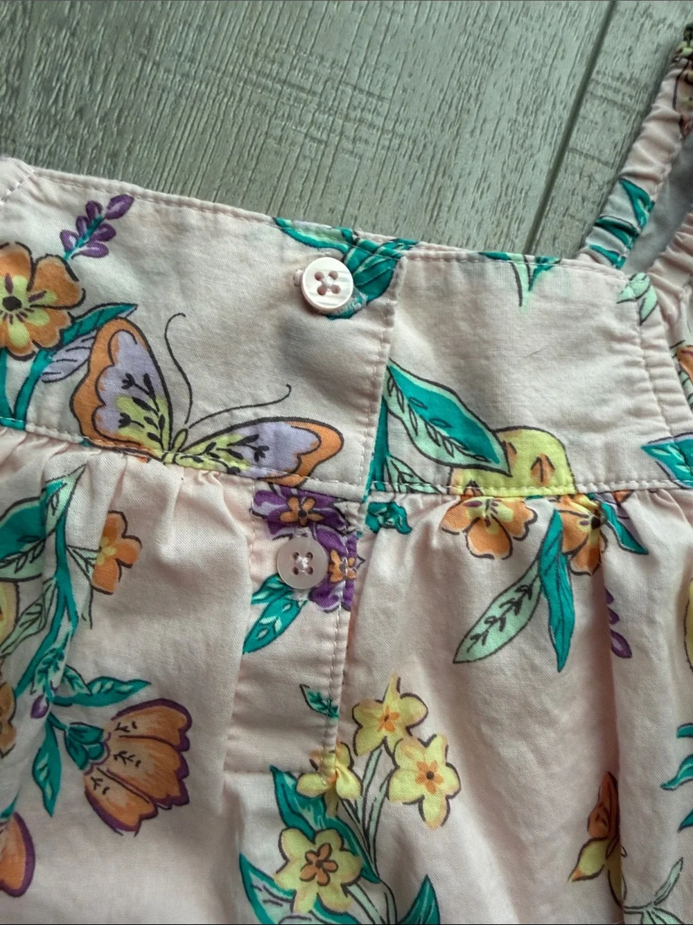 Carter’s Ruffle Sleeve Summer Two Piece Outfit- Floral/Butterflies- Girls 3T